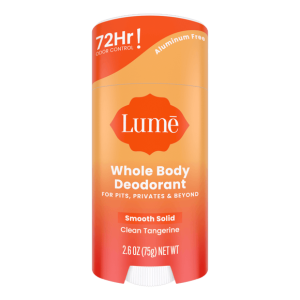 Lume Whole Body Deodorant - Solid Stick - 2.6 oz, 3 pk (Clean Tangerine) | 72 Hour Odor Control Aluminum Free